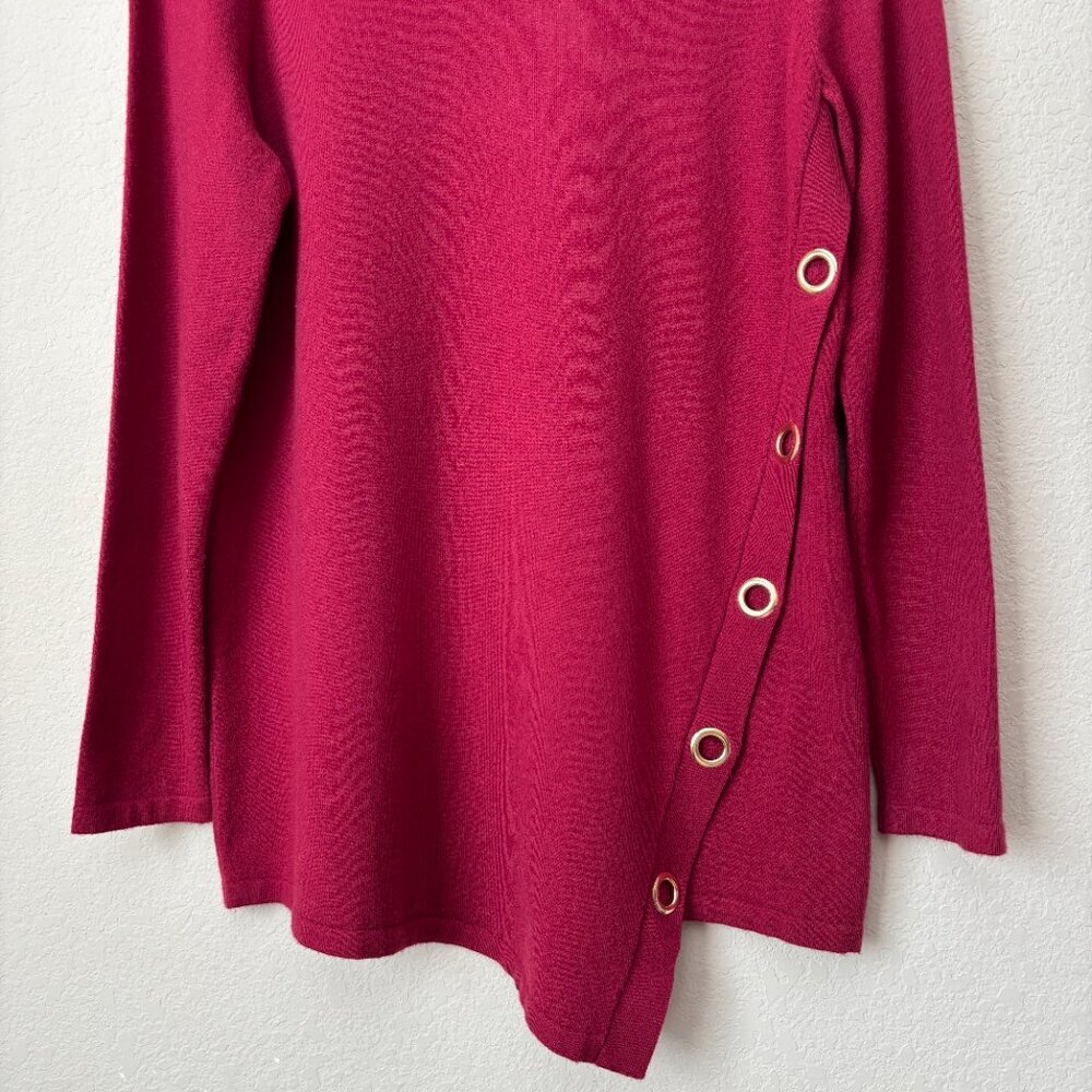 Soft Surroundings NEW Sleek Lines Turtleneck Long Sleeve Asymmetrical Sweater - Picture 4 of 9